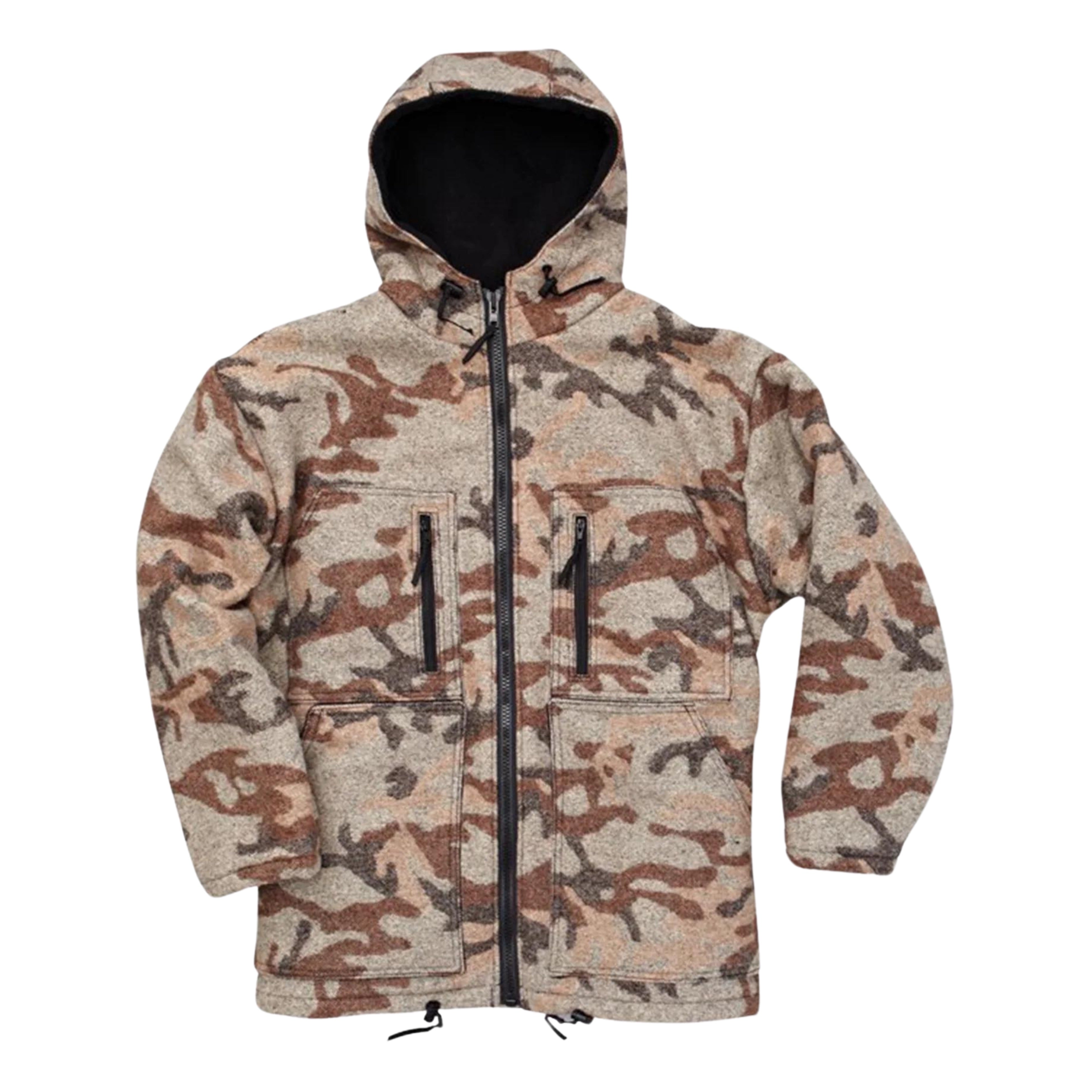 Wool camo hunting on sale jacket